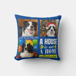 Dog-mam drie, aangepaste collage en hondenquote kussen