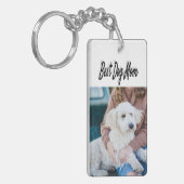 Dog mam Foto zwarte tekst Sleutelhanger (Voorkant Links)