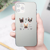 Dog mam French Bulldogs Paw Print Sticker (Telefoon)