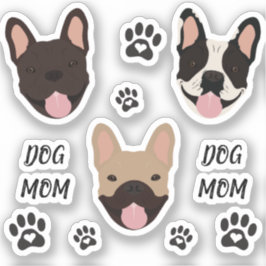 Dog mam French Bulldogs Paw Print Sticker