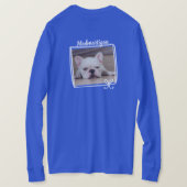 Dog mam Funny Custom Photo Women's Long Blue T-shirt (Design achterkant)