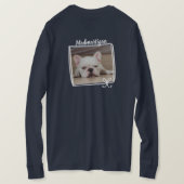Dog mam Funny Custom Photo Women's marine Long T-shirt (Design achterkant)