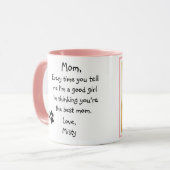 Dog mam Funny Moederdag Pet Foto Roze binnen Mok (Voorkant links)