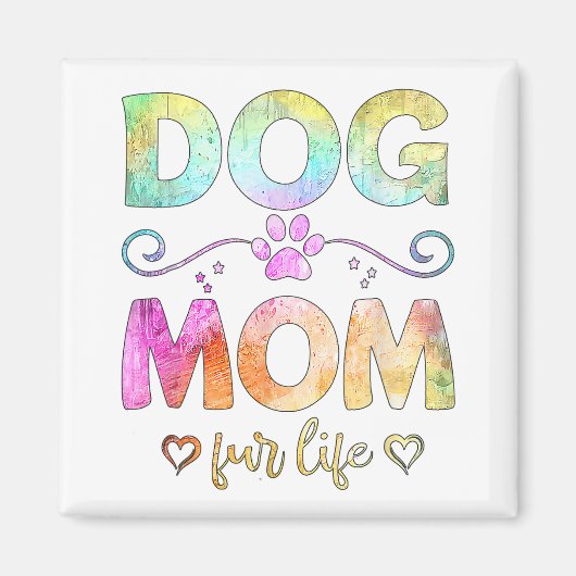 Dog Mam Fur Life Happy Moederdag Best Dog Mam E Magneet (Voorkant)