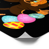 Dog mam Gift Cute Bunny Dachshund Eggs Paasdag Poster (Hoek)