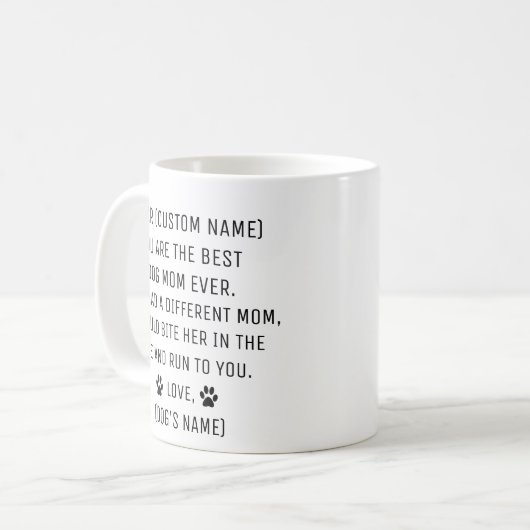 Dog mam gift, mam hond, mok van hondenmam, mok van (Voorkant links)