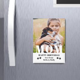 Dog mam Happy Birthday Modern Persoonlijke foto Magneet
