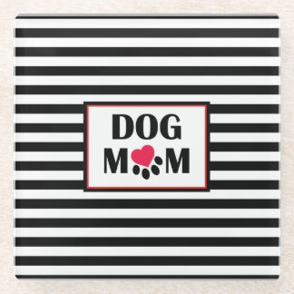 Dog mam Heart Paw Stripe Onderzetter