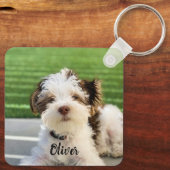 Dog mam Help huisdier alleen noodgeval op maat Sleutelhanger (Achterkant)