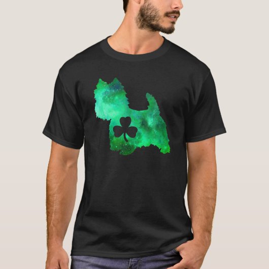 Dog mam Hondenliefhebber St Patrick's Day Westie M T-shirt (Voorkant)
