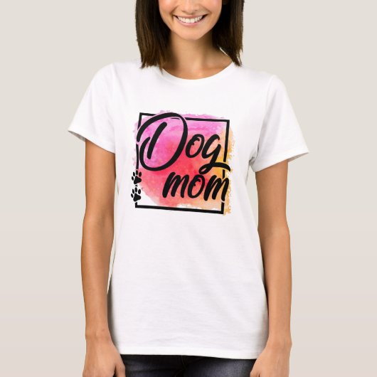 Dog mam kleurrijk dierenvriend T-Shirt (Voorkant)