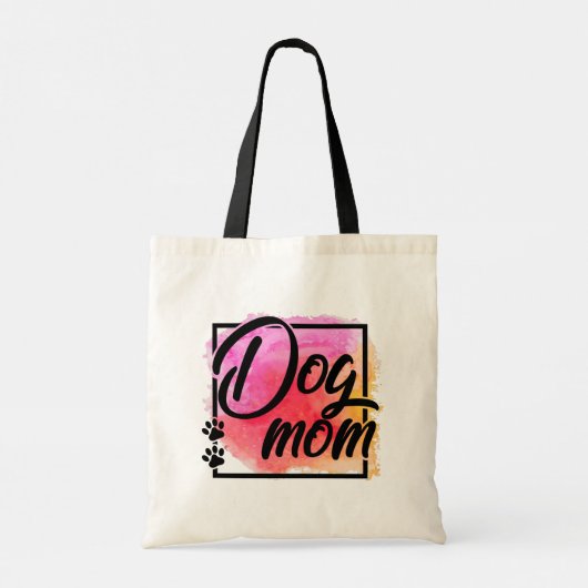 Dog mam kleurrijk dierenvriend tote bag (Achterkant)