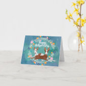  Dog Mam Moederdag Floral Kaart (Gele Bloem)