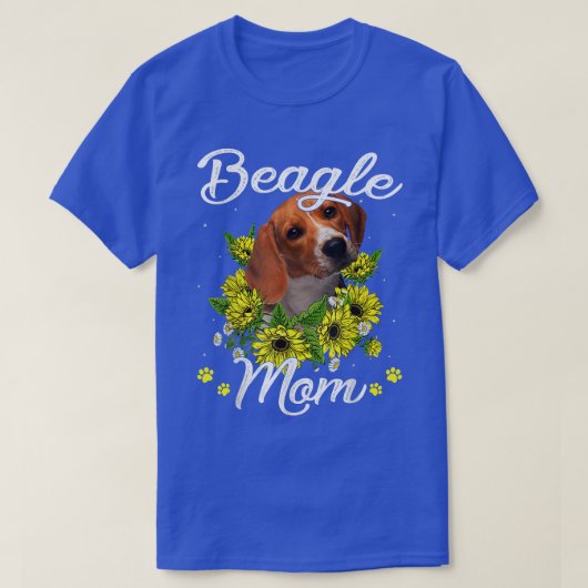 Dog mam Moederdag Gift Sunflower Beagle mam T-shirt (Design voorkant)