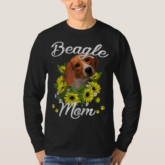 Dog mam Moederdag Gift Sunflower Beagle mam T-shirt (Voorkant)