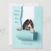 Dog mam Moederdag Kaart gescheurd papier hond glur (Voorkant)