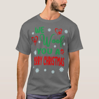 Dog mam pap We willen je een vrolijk kerstfeest ge T-shirt