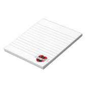 Dog mam Paw en Red Heart Drawing Lined Notitieblok (Linkerzijde)