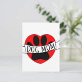 Dog mam Paw en Red Heart Tekening Briefkaart (Staand voorkant)