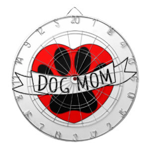 Dog mam Paw en Red Heart Tekening Dartbord