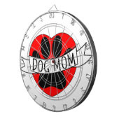 Dog mam Paw en Red Heart Tekening Dartbord (Voorkant Rechts)