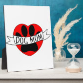 Dog mam Paw en Red Heart Tekening Fotoplaat (Zijkant)