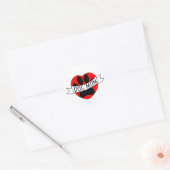 Dog mam Paw en Red Heart Tekening Ronde Sticker (Envelop)