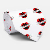 Dog mam Paw en Red Heart Tekening Stropdas (Opgerold)