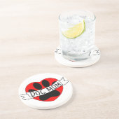 Dog mam Paw en Red Heart Tekening Zandsteen Onderzetter (Zijkant)