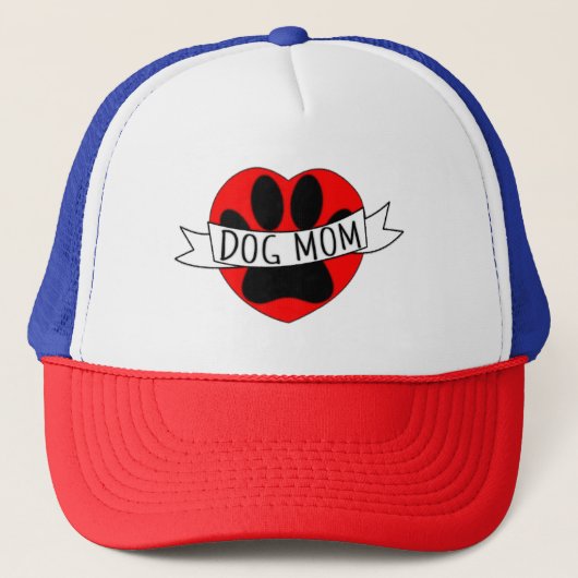 Dog mam Paw en Red Heart Twitter Trucker Pet (Voorkant)