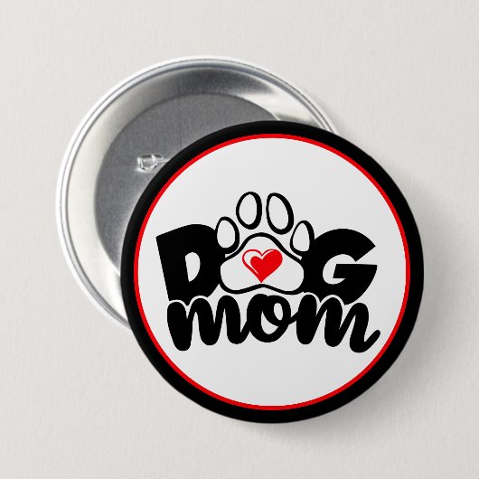 Dog mam Paw Heart Button (Voorkant /achterkant)