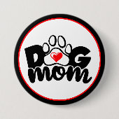 Dog mam Paw Heart Button (Voorkant)