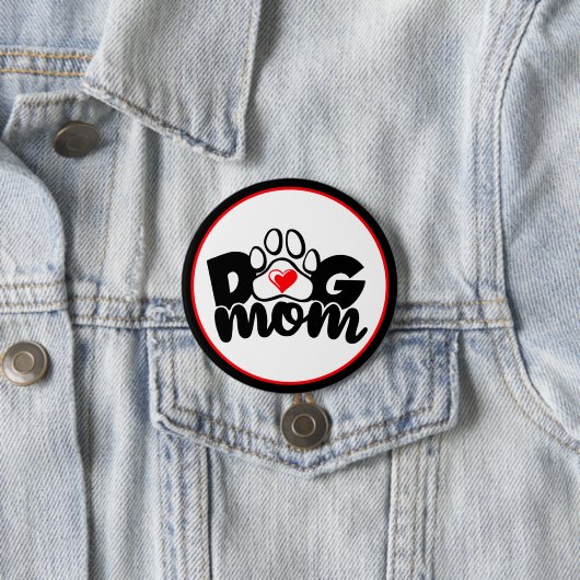 Dog mam Paw Heart Button (In situ)