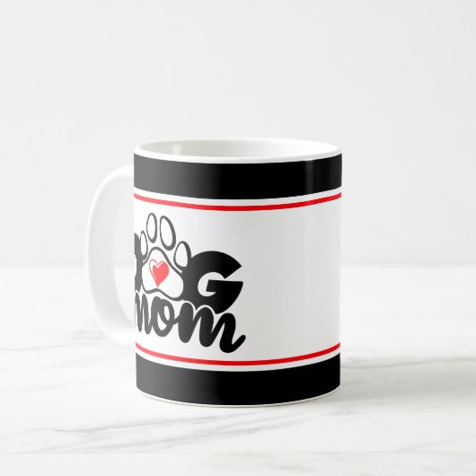 Dog mam Paw Heart Mok (Voorkant links)