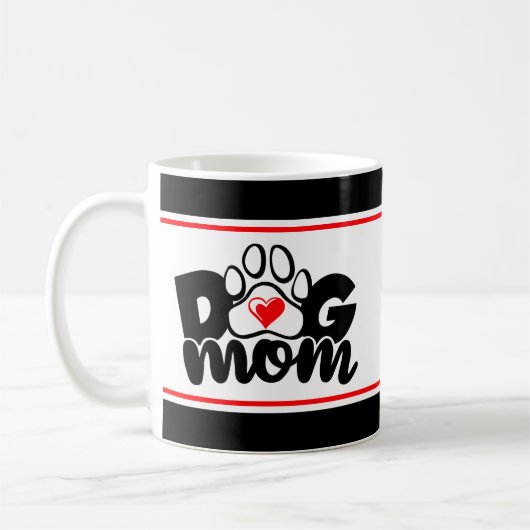 Dog mam Paw Heart Mok (Links)