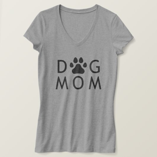 Dog mam Paw Print V-Neck T-shirt (Design voorkant)