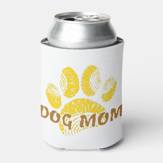 Dog mam Paw Sunflower Tekening Blikjeskoeler (Blikje Voorkant)