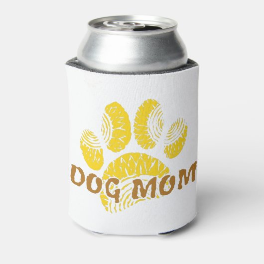 Dog mam Paw Sunflower Tekening Blikjeskoeler (Blikje Achterkant)