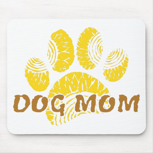 Dog mam Paw Sunflower Tekening Muismat (Voorkant)