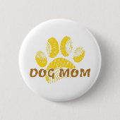 Dog mam Paw Sunflower Tekening Ronde Button 5,7 Cm (Voorkant)