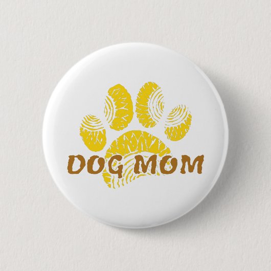 Dog mam Paw Sunflower Tekening Ronde Button 5,7 Cm (Voorkant)