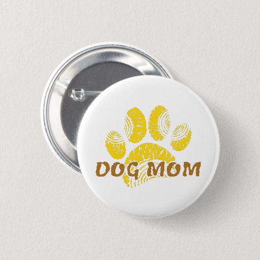 Dog mam Paw Sunflower Tekening Ronde Button 5,7 Cm (Voorkant /achterkant)