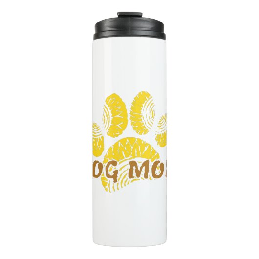 Dog mam Paw Sunflower Tekening Thermosbeker (Voorkant)