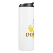 Dog mam Paw Sunflower Tekening Thermosbeker (Gedraaid links)