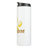 Dog mam Paw Sunflower Tekening Thermosbeker (Geroteerd rechts)