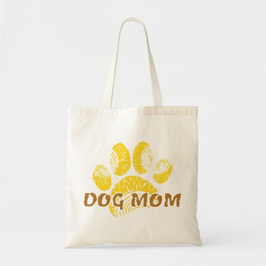 Dog mam Paw Sunflower Tekening Tote Bag (Voorkant)