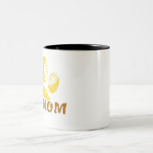 Dog mam Paw Sunflower Tekening Tweekleurige Koffiemok (Center)