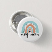 Dog mam Rainbow Blue Peach Ronde Button 3,2 Cm (Voorkant /achterkant)