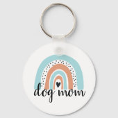 Dog mam Rainbow Blue Peach Sleutelhanger (Voorkant)