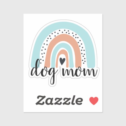 Dog mam Rainbow Blue Peach Sticker (Vel)